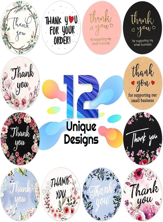 53 Arts Thank You Stickers - Round 500 Pcs in 1 Roll, Random Designs for Packaging, Gifts & Decorations - Image 5